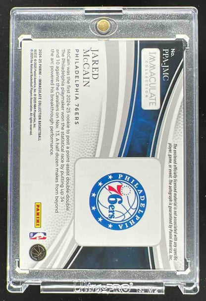 2024-25 Immaculate Collection Premium Patch Autographs #34 Jared McCain Auto /50