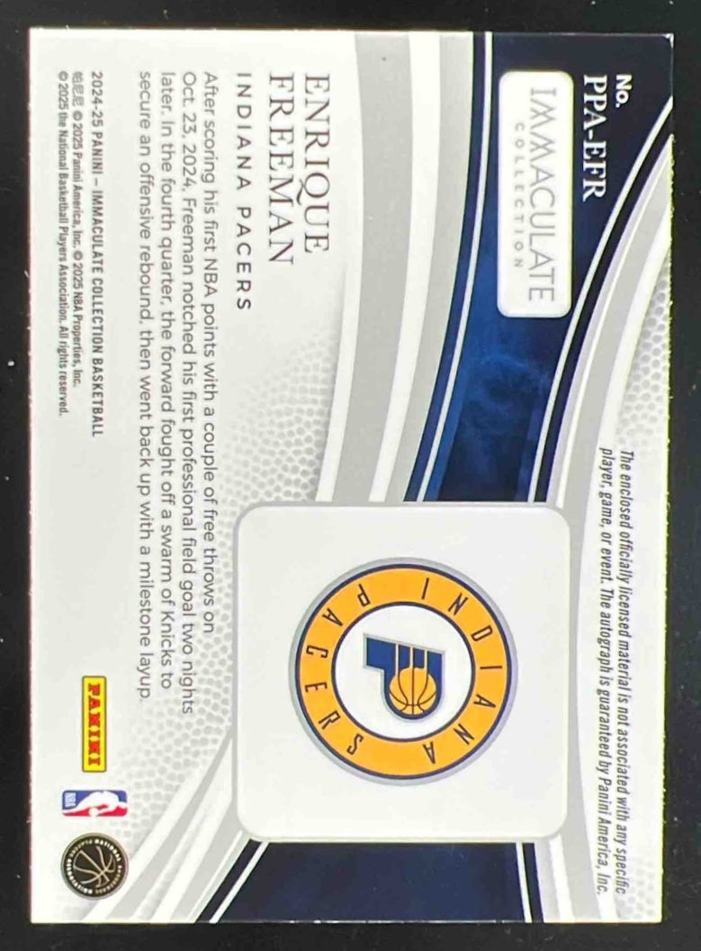 2024 Immaculate Collection Premium Patch Autographs #19 Enrique Freeman Auto /50