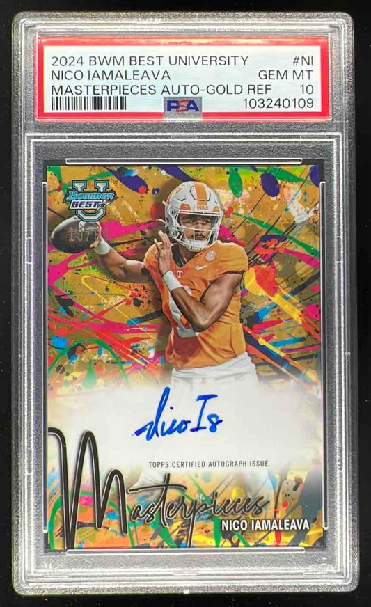 2024 Bowman Best University Masterpieces Gold Nico Iamaleava Auto /50 PSA 10