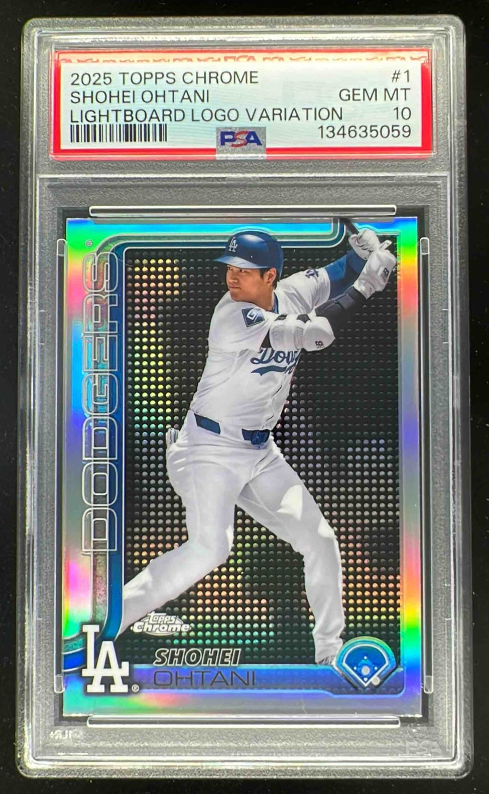 2025 Topps Chrome Lightboard Logo Variation #1 Shohei Ohtani PSA 10