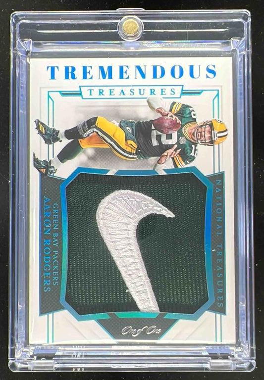 2018 National Treasures Tremendous Treasures Brand Logo #TT-AA Aaron Rodgers 1/1