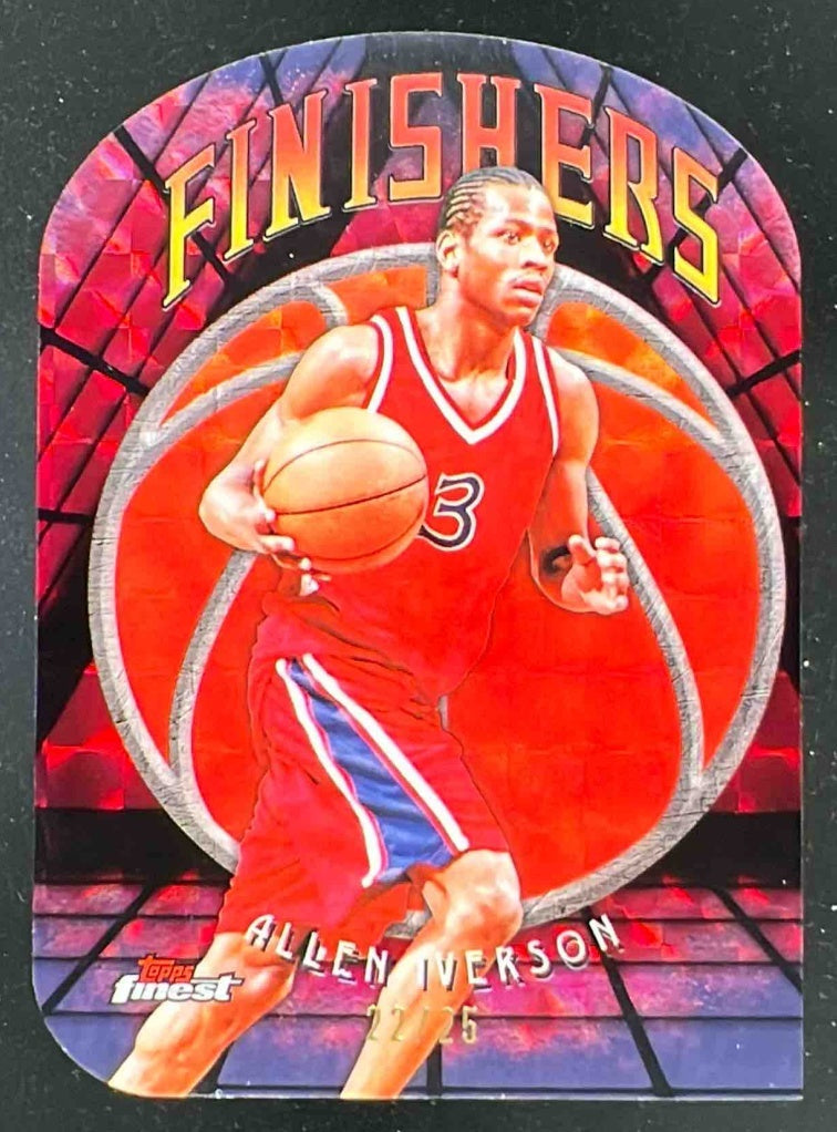 2024-25 Topps Finest Finishers Black Refractor #F-7 Allen Iverson /25