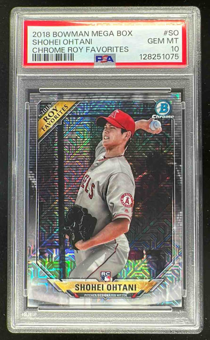 2018 Bowman ROY Favorites Chrome Mojo Refractor #ROYF-SO Shohei Ohtani RC PSA 10