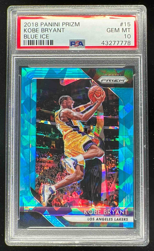 2018-19 Panini Prizm Prizms Blue Ice #15 Kobe Bryant /99 PSA 10