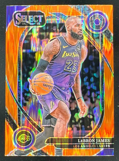 2024-25 Panini Select Courtside Orange Flash Prizm #241 LeBron James