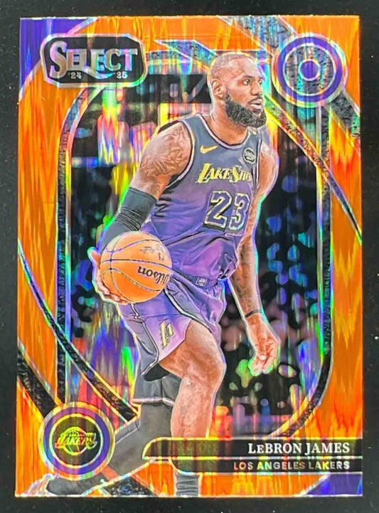 2024-25 Panini Select Courtside Orange Flash Prizm #241 LeBron James