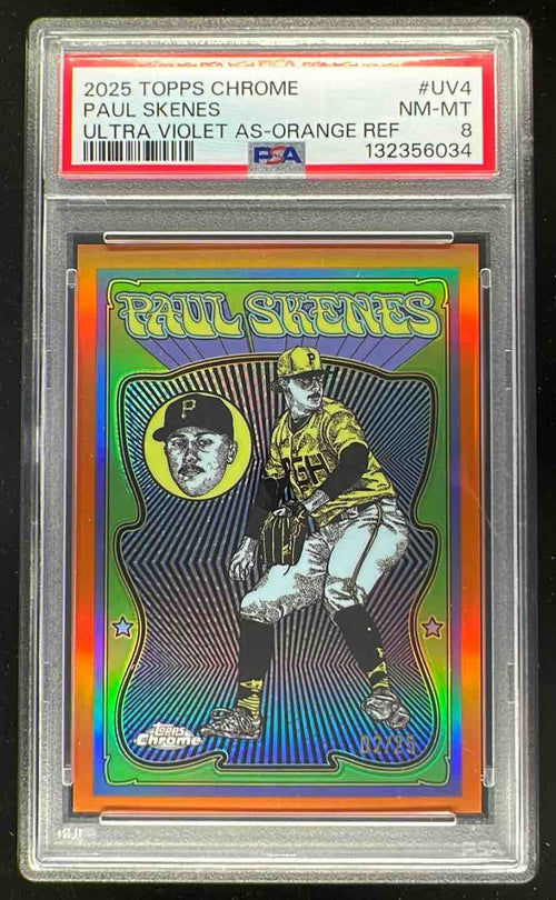 2025 Topps Chrome Ultraviolet All-Stars Orange #UV-4 Paul Skenes /25 PSA 8