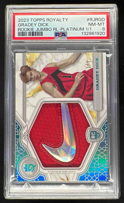 2023-24 Topps Royalty Jumbo Relics Platinum #RJR-GD Gradey Dick RC 1/1 PSA 8