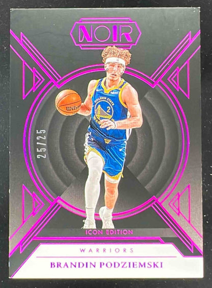 2024 Panini Noir Icon Edition Holo Ruby #126 Brandin Podziemski /25