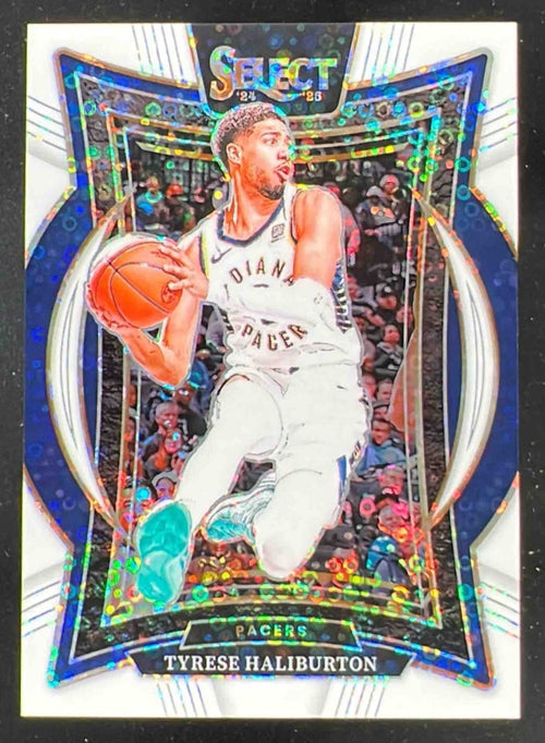 2024-25 Panini Select Concourse White Disco Prizm #64 Tyrese Haliburton /75