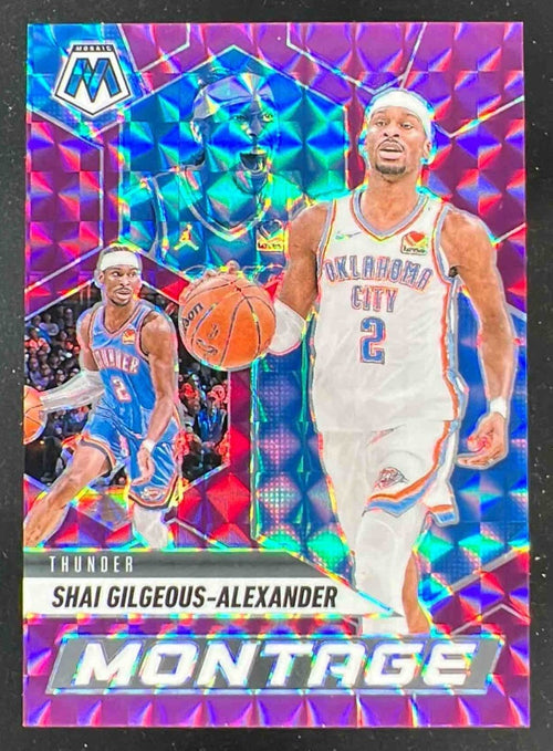 2024-25 Panini Mosaic Montage Purple Mosaic #18 Shai Gilgeous-Alexander /99