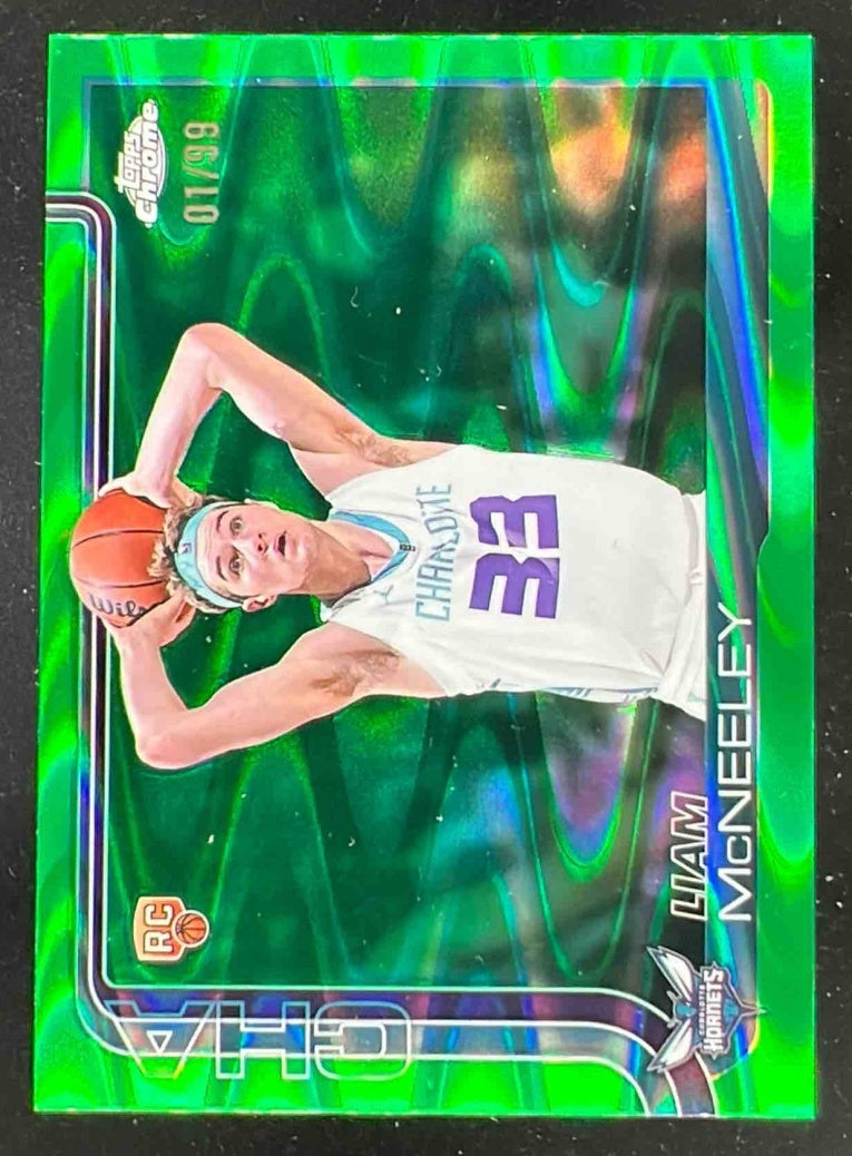 2025-26 Topps Chrome RayWave Green Refractor #279 Liam McNeeley RC /99