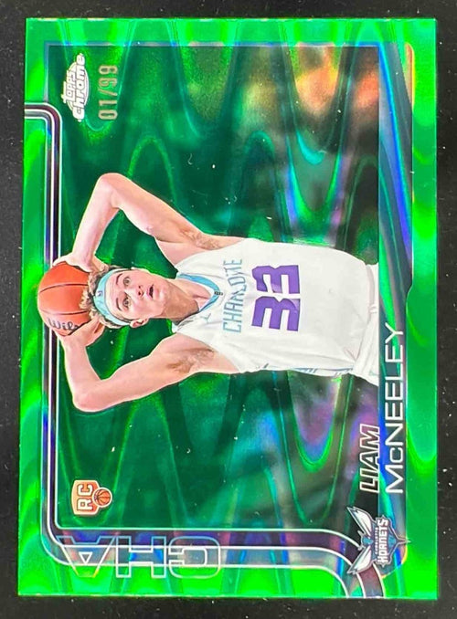 2025-26 Topps Chrome RayWave Green Refractor #279 Liam McNeeley RC /99