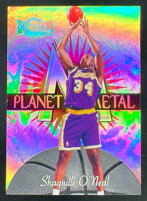 1997-98 Skybox Metal Universe Planet Metal #4 PM Shaquille O'Neal