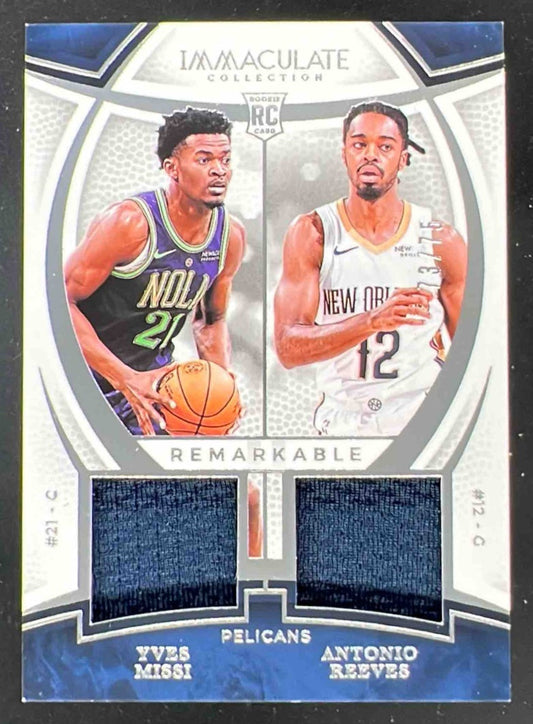 2024 Immaculate Remarkable Jerseys Dual Yves Missi Antonio Reeves RC /75