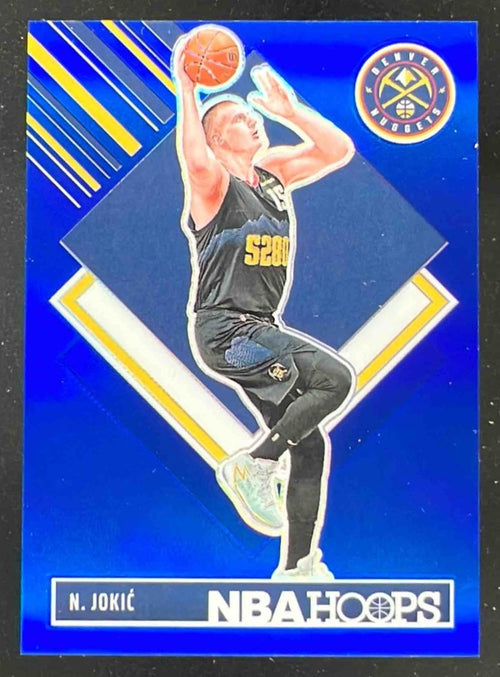 2024-25 Panini Hoops Blue Prizm Premium #284 Nikola Jokic Hoops Tribute /49