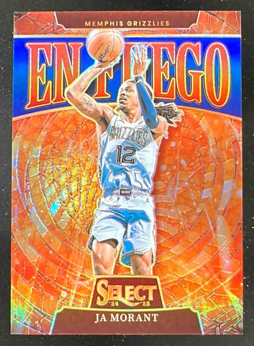 2024-25 Panini Select En Fuego Blue Prizm #1 Ja Morant /75