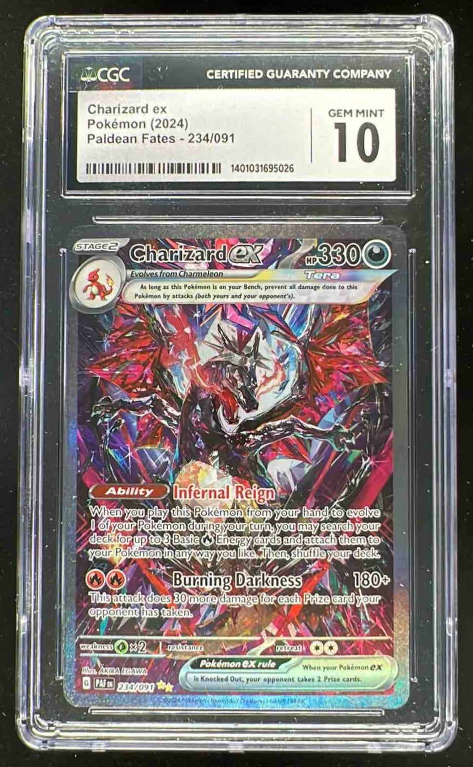 2024 Pokemon SV Paldean Fates - PAF EN #234/091 Charizard ex CGC 10