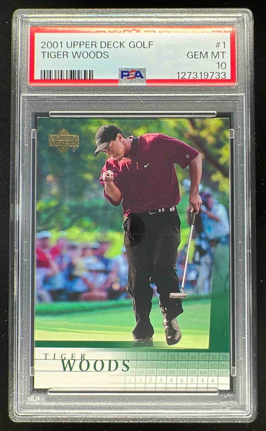 2001 Upper Deck #1 Tiger Woods RC PSA 10