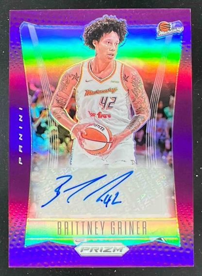 2024 Panini WNBA Prizm Throwback Purple Prizm #TB-BG Brittney Griner Auto /49